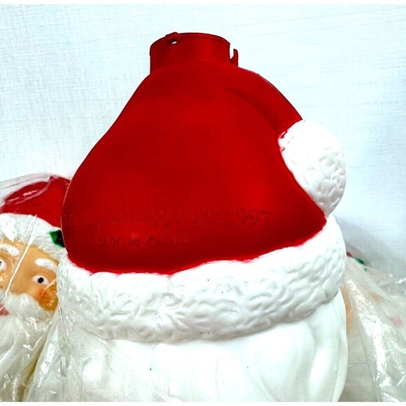 Vintage Kurt Adler 5 Santa Head Lantern String Lights Christmas Blow Mold NIB - Picture 6 of 6